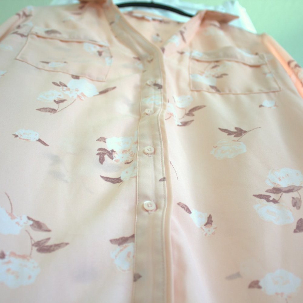 Candie's | Button Down Rose Pink Blouse - Picture 7 of 8